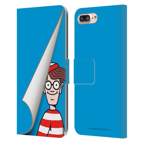 Where's Wally? Graphics Peek Leather Book Wallet Case Cover For Apple iPhone 7 Plus / iPhone 8 Plus