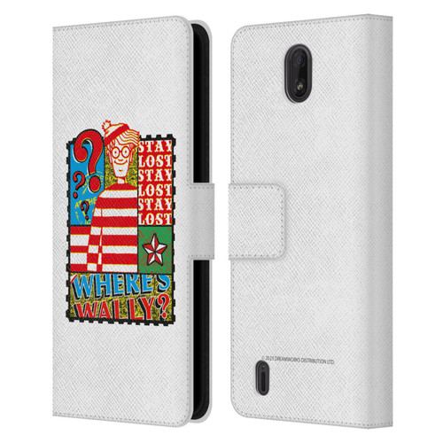 Where's Wally? Graphics Stay Lost Leather Book Wallet Case Cover For Nokia C01 Plus/C1 2nd Edition