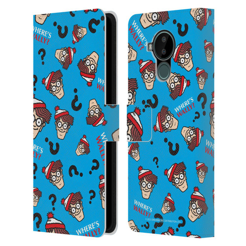 Where's Wally? Graphics Head Pattern Leather Book Wallet Case Cover For Nokia C30