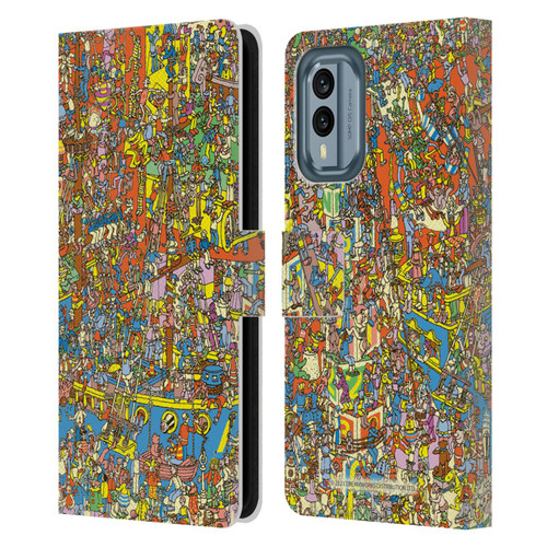 Where's Wally? Graphics Hidden Wally Illustration Leather Book Wallet Case Cover For Nokia X30