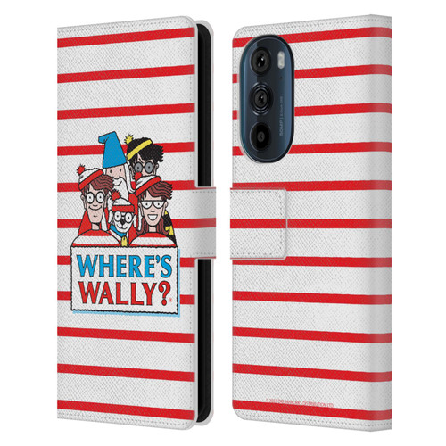 Where's Wally? Graphics Characters Leather Book Wallet Case Cover For Motorola Edge 30