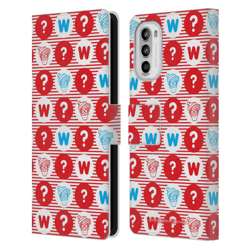 Where's Wally? Graphics Circle Leather Book Wallet Case Cover For Motorola Moto G52