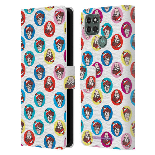 Where's Wally? Graphics Face Pattern Leather Book Wallet Case Cover For Motorola Moto G9 Power