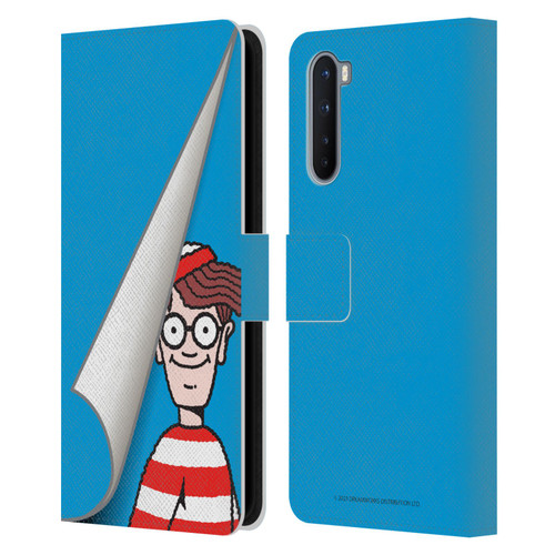 Where's Wally? Graphics Peek Leather Book Wallet Case Cover For OnePlus Nord 5G