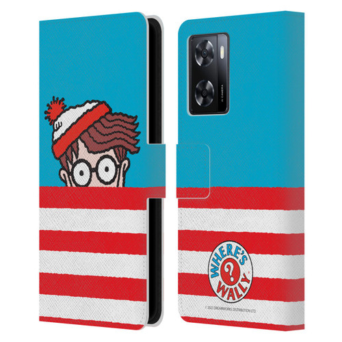 Where's Wally? Graphics Half Face Leather Book Wallet Case Cover For OPPO A57s