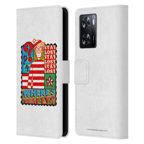 Where's Wally? Graphics Stay Lost Leather Book Wallet Case Cover For OPPO A57s