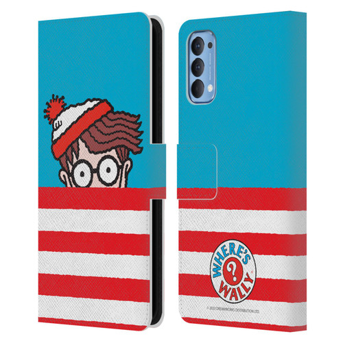 Where's Wally? Graphics Half Face Leather Book Wallet Case Cover For OPPO Reno 4 5G