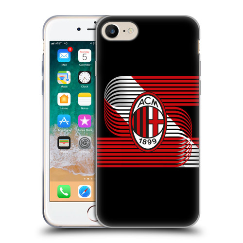 AC Milan Crest Patterns Diagonal Soft Gel Case for Apple iPhone 7 / 8 / SE 2020 & 2022 & MagSafe
