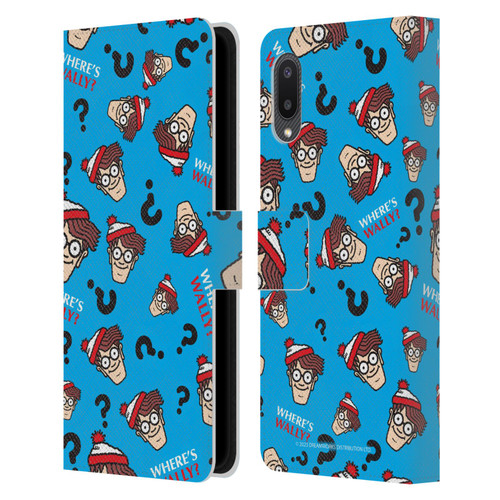 Where's Wally? Graphics Head Pattern Leather Book Wallet Case Cover For Samsung Galaxy A02/M02 (2021)