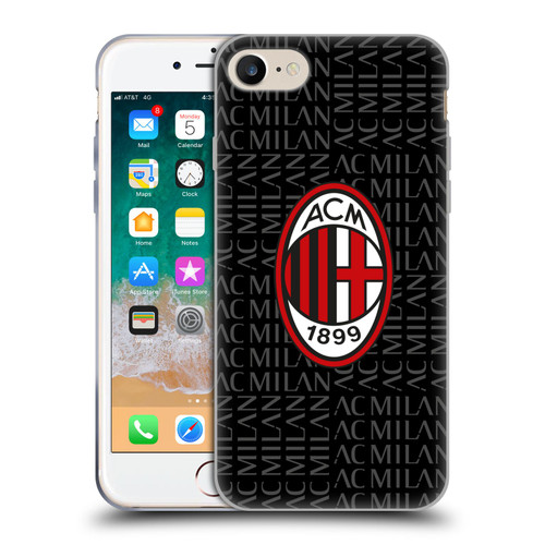 AC Milan Crest Patterns Red And Grey Soft Gel Case for Apple iPhone 7 / 8 / SE 2020 & 2022 & MagSafe