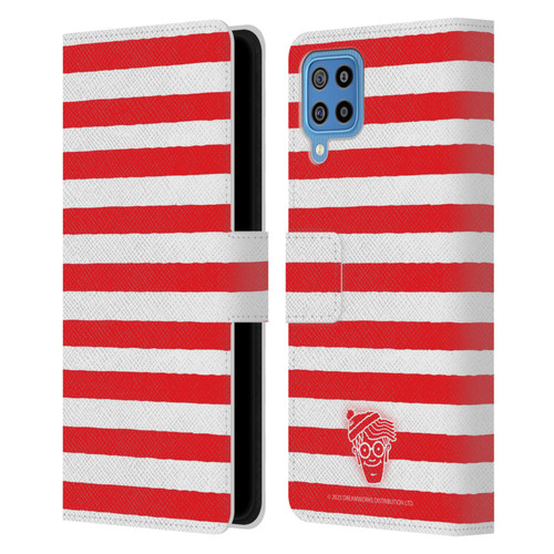 Where's Wally? Graphics Stripes Red Leather Book Wallet Case Cover For Samsung Galaxy F22 (2021)