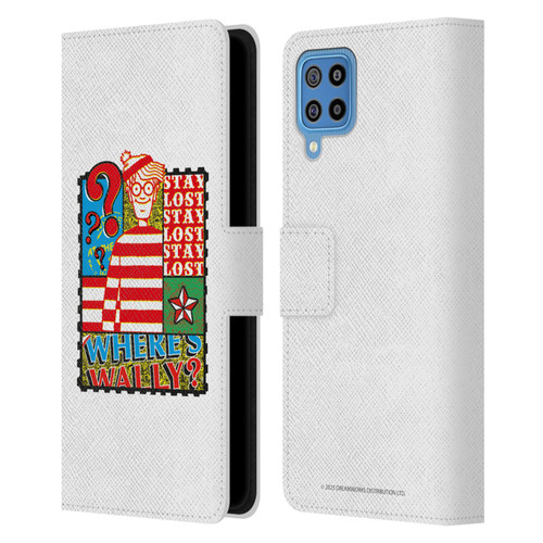 Where's Wally? Graphics Stay Lost Leather Book Wallet Case Cover For Samsung Galaxy F22 (2021)