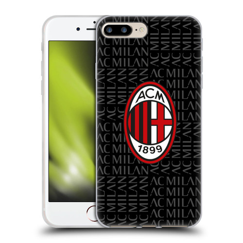 AC Milan Crest Patterns Red And Grey Soft Gel Case for Apple iPhone 7 Plus / iPhone 8 Plus & MagSafe