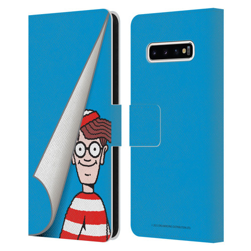 Where's Wally? Graphics Peek Leather Book Wallet Case Cover For Samsung Galaxy S10+ / S10 Plus