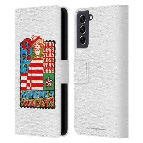 Where's Wally? Graphics Stay Lost Leather Book Wallet Case Cover For Samsung Galaxy S21 FE 5G