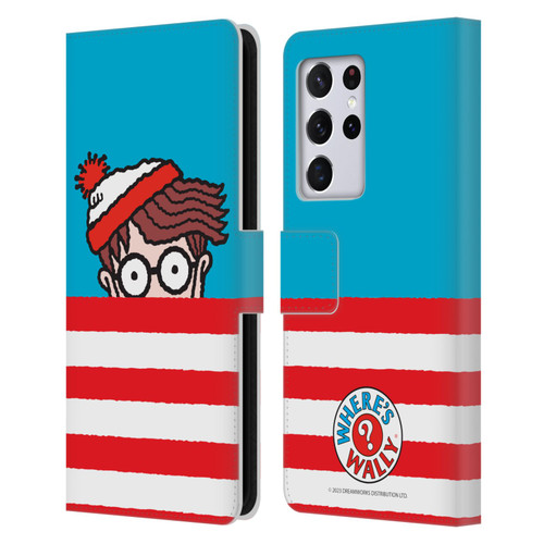 Where's Wally? Graphics Half Face Leather Book Wallet Case Cover For Samsung Galaxy S21 Ultra 5G
