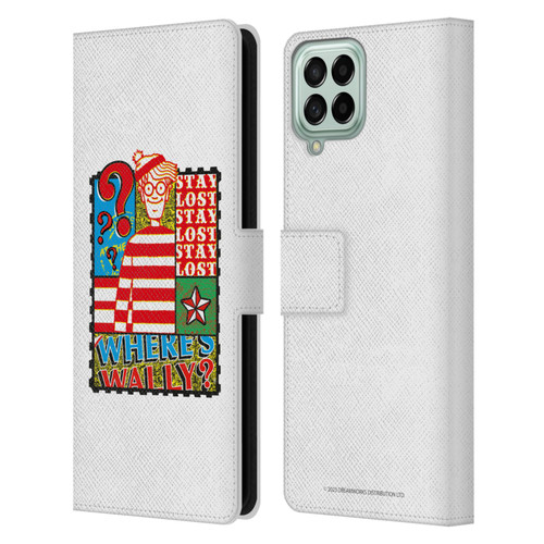 Where's Wally? Graphics Stay Lost Leather Book Wallet Case Cover For Samsung Galaxy M33 (2022)