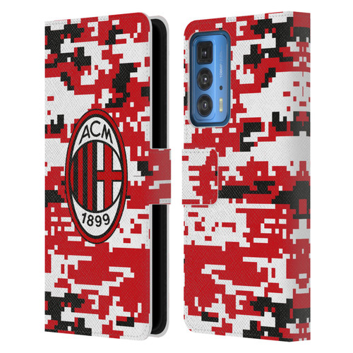 AC Milan Crest Patterns Digital Camouflage Leather Book Wallet Case Cover For Motorola Edge 20 Pro