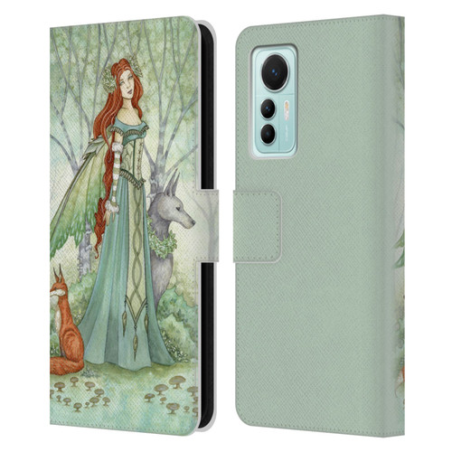 Amy Brown Magical Fairies Woodland Fairy With Fox & Wolf Leather Book Wallet Case Cover For Xiaomi 12 Lite