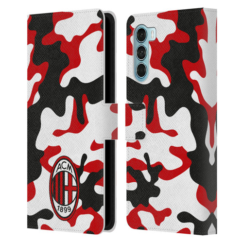 AC Milan Crest Patterns Camouflage Leather Book Wallet Case Cover For Motorola Edge S30 / Moto G200 5G