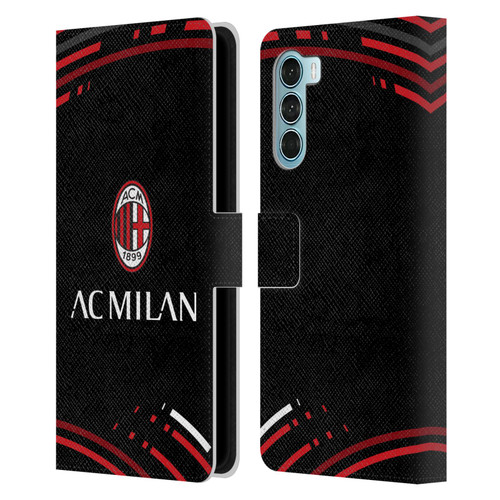 AC Milan Crest Patterns Curved Leather Book Wallet Case Cover For Motorola Edge S30 / Moto G200 5G