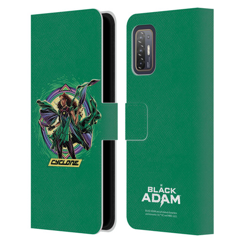 Black Adam Graphics Cyclone Leather Book Wallet Case Cover For HTC Desire 21 Pro 5G