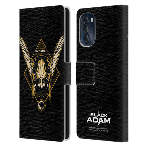 Black Adam Graphics Hawkman Leather Book Wallet Case Cover For Motorola Moto G (2022)