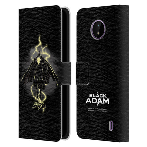 Black Adam Graphics Lightning Leather Book Wallet Case Cover For Nokia C10 / C20