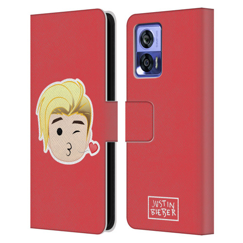 Justin Bieber Justmojis Kiss Leather Book Wallet Case Cover For Motorola Edge 30 Neo 5G