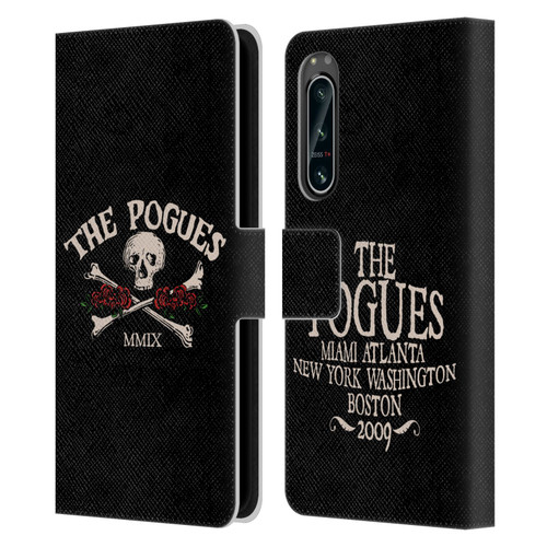 The Pogues Graphics Skull Leather Book Wallet Case Cover For Sony Xperia 5 IV