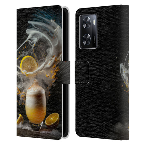 Spacescapes Cocktails Explosive Elixir, Whisky Sour Leather Book Wallet Case Cover For OPPO A57s