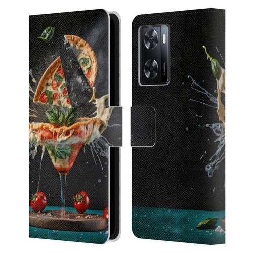 Spacescapes Cocktails Margarita Martini Blast Leather Book Wallet Case Cover For OPPO A57s