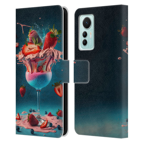 Spacescapes Cocktails Frozen Strawberry Daiquiri Leather Book Wallet Case Cover For Xiaomi 12 Lite
