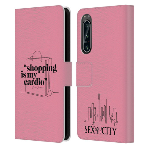 Sex and The City: Television Series Characters Shopping Cardio Carrie Leather Book Wallet Case Cover For Sony Xperia 5 IV