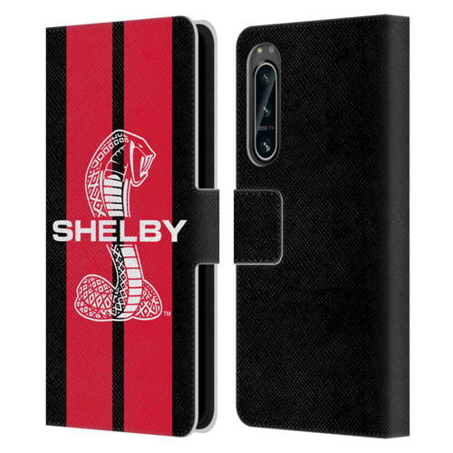 Shelby Car Graphics Red Leather Book Wallet Case Cover For Sony Xperia 5 IV