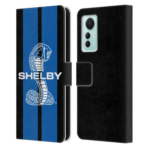 Shelby Car Graphics Blue Leather Book Wallet Case Cover For Xiaomi 12 Lite