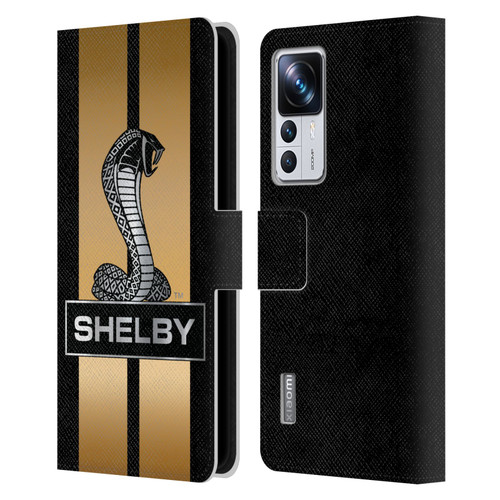 Shelby Car Graphics Gold Leather Book Wallet Case Cover For Xiaomi 12T Pro
