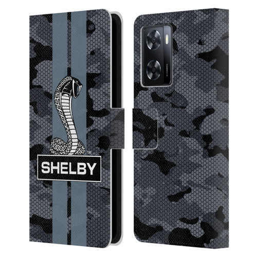 Shelby Logos Camouflage Leather Book Wallet Case Cover For OPPO A57s