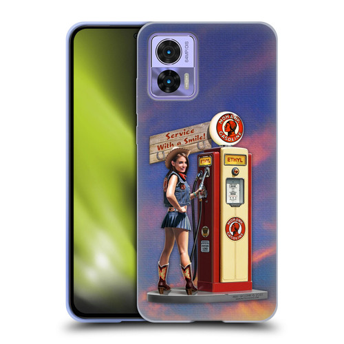 Larry Grossman Retro Collection Gasoline Girl Soft Gel Case for Motorola Edge 30 Neo 5G