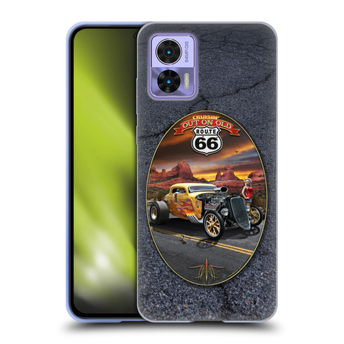 Larry Grossman Retro Collection Route 66 Hot Rod Coupe Soft Gel Case for Motorola Edge 30 Neo 5G