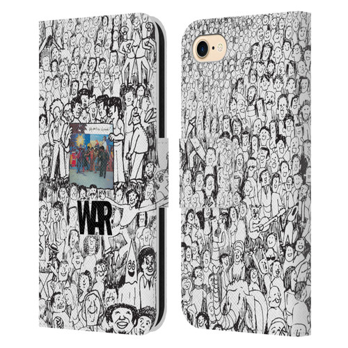 War Graphics Friends Doodle Art Leather Book Wallet Case Cover For Apple iPhone 7 / 8 / SE 2020 & 2022