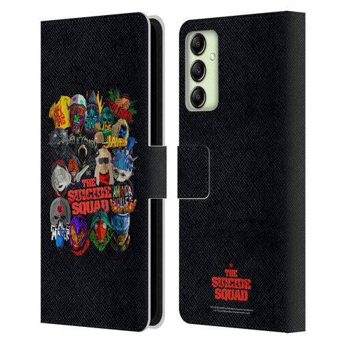 The Suicide Squad 2021 Character Poster Group Head Leather Book Wallet Case Cover For Samsung Galaxy A14 5G