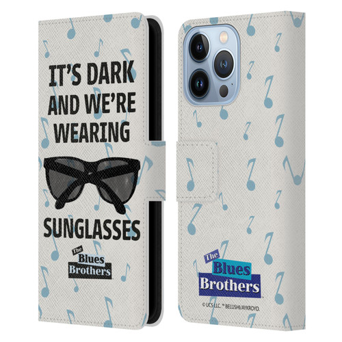 The Blues Brothers Graphics Sunglasses Leather Book Wallet Case Cover For Apple iPhone 13 Pro