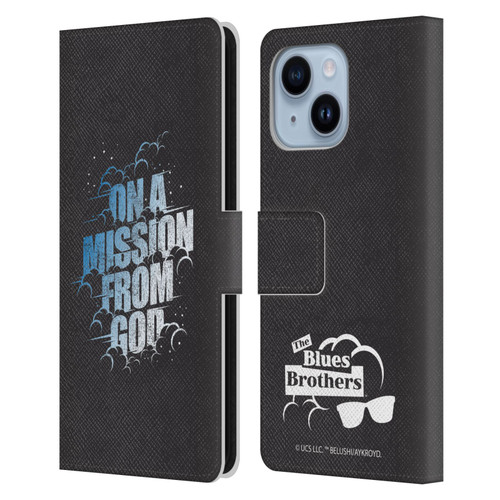 The Blues Brothers Graphics On A Mission From God Leather Book Wallet Case Cover For Apple iPhone 14 Plus