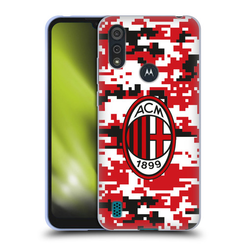 AC Milan Crest Patterns Digital Camouflage Soft Gel Case for Motorola Moto E6s (2020)
