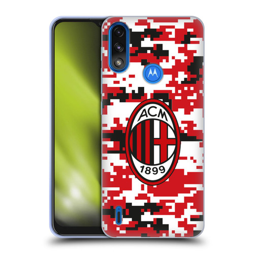 AC Milan Crest Patterns Digital Camouflage Soft Gel Case for Motorola Moto E7 Power / Moto E7i Power