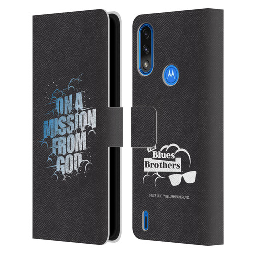 The Blues Brothers Graphics On A Mission From God Leather Book Wallet Case Cover For Motorola Moto E7 Power / Moto E7i Power