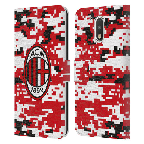 AC Milan Crest Patterns Digital Camouflage Leather Book Wallet Case Cover For Motorola Moto G41