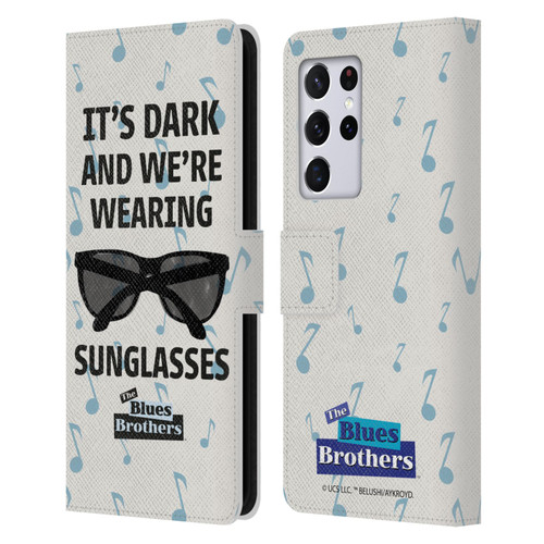 The Blues Brothers Graphics Sunglasses Leather Book Wallet Case Cover For Samsung Galaxy S21 Ultra 5G