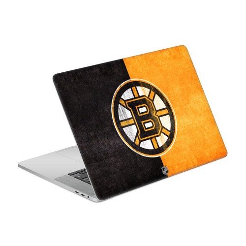 NHL Boston Bruins Half Distressed Vinyl Sticker Skin Decal Cover for Apple MacBook Pro 16" A2141